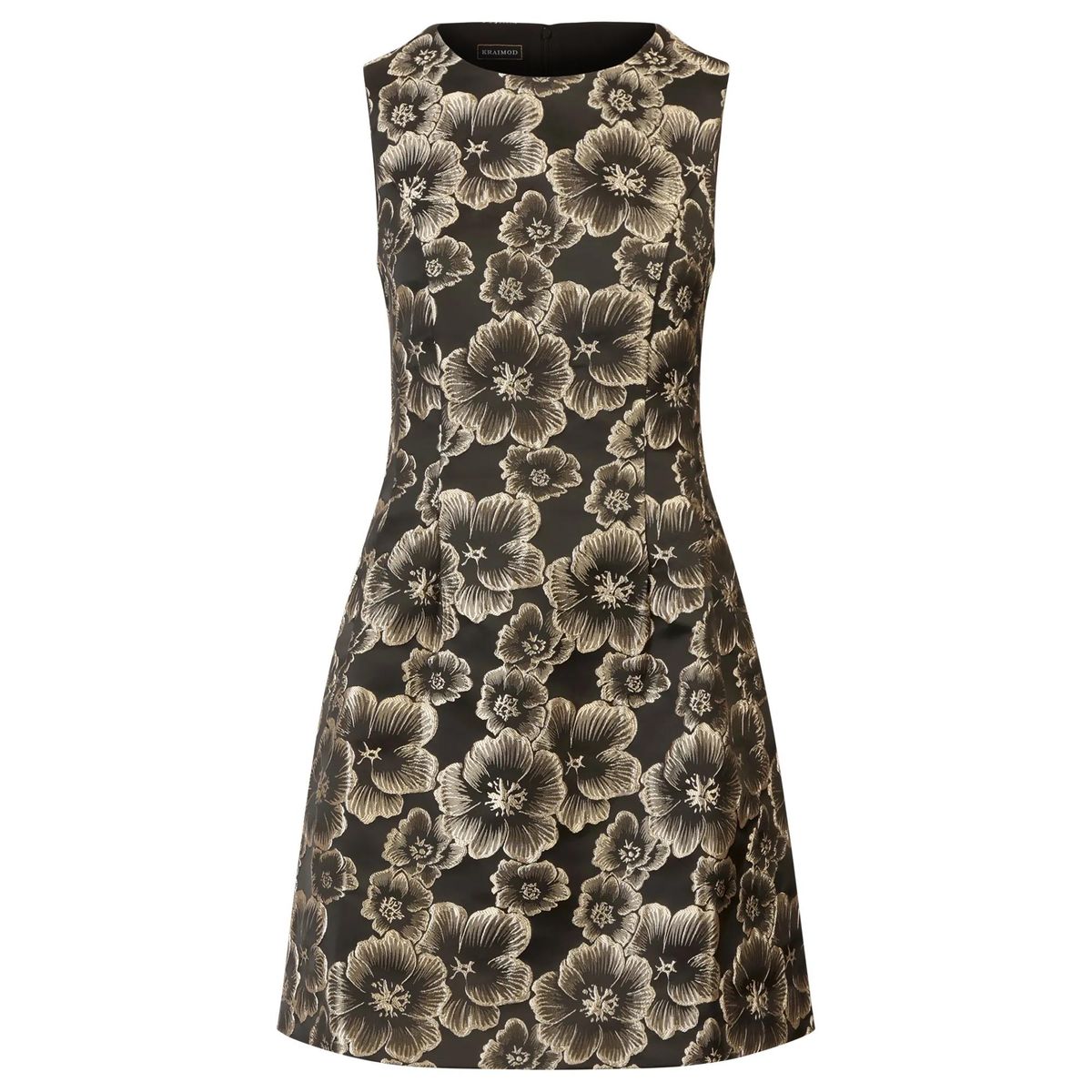 Cocktailkleid mit Blumenmuster Jacquard ärmellos