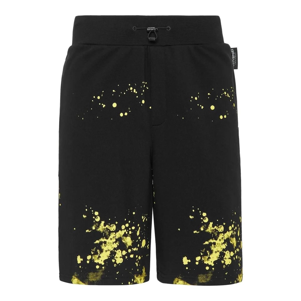 Sportliche Fleece-Shorts mit Farbspritzern