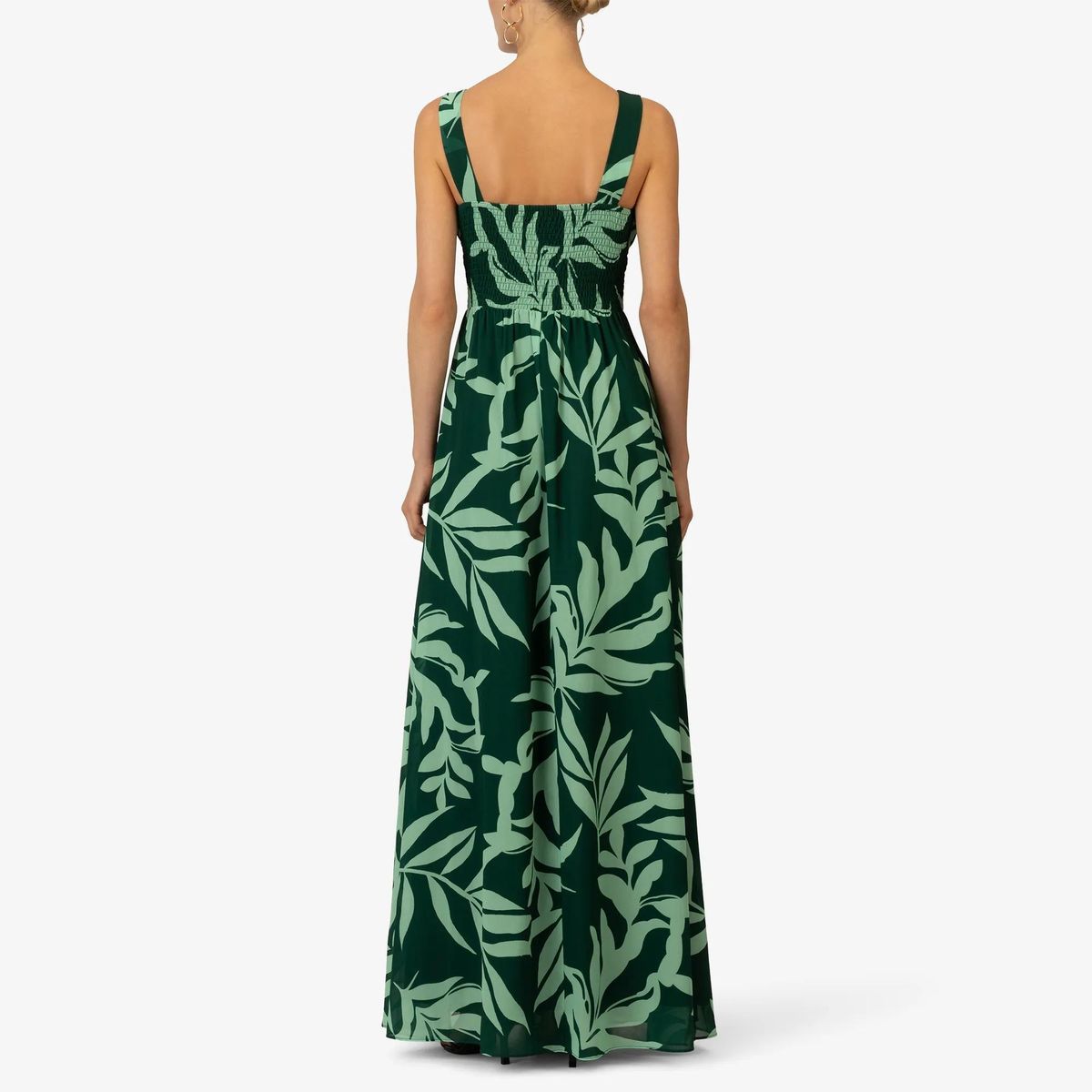 Elegantes Maxikleid mit Blattdruck