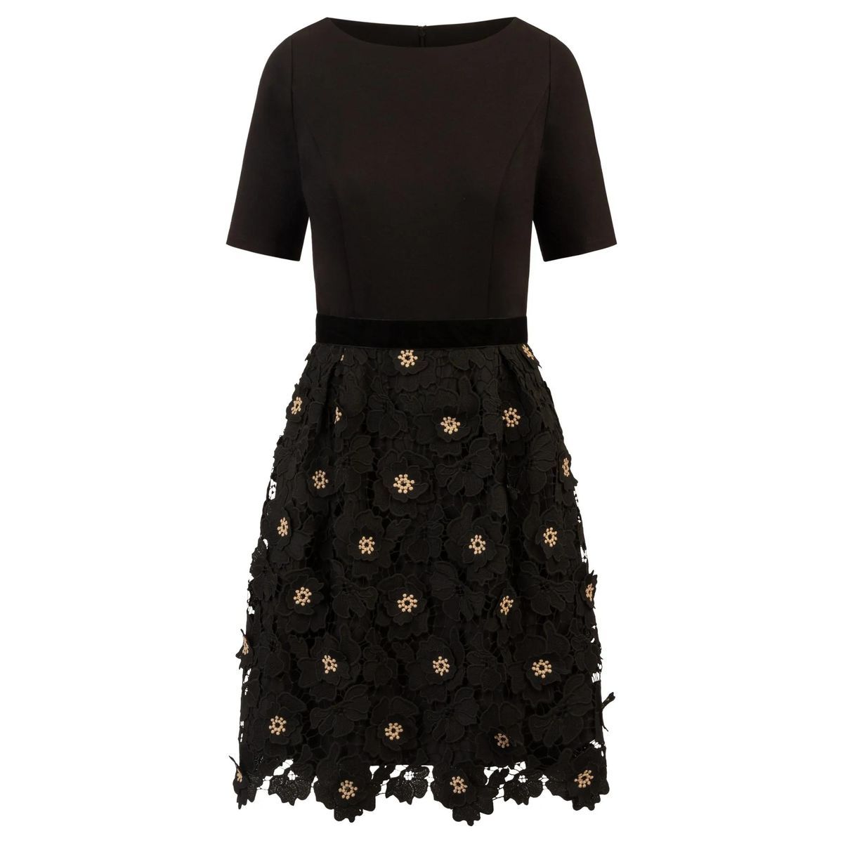 Cocktailkleid mit floraler Spitzenapplikation