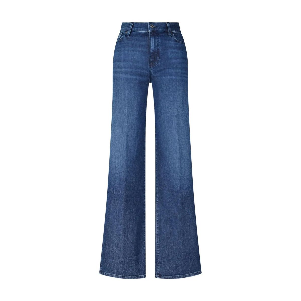 Hochtaillierte Palazzo Jeans mit weitem Bein