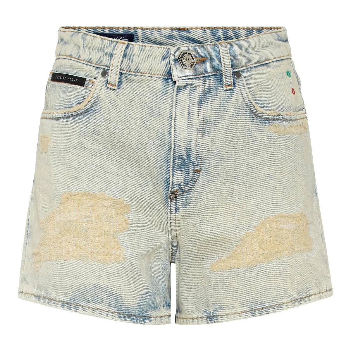 Zerrissene Stone Washed Denim Hotpants