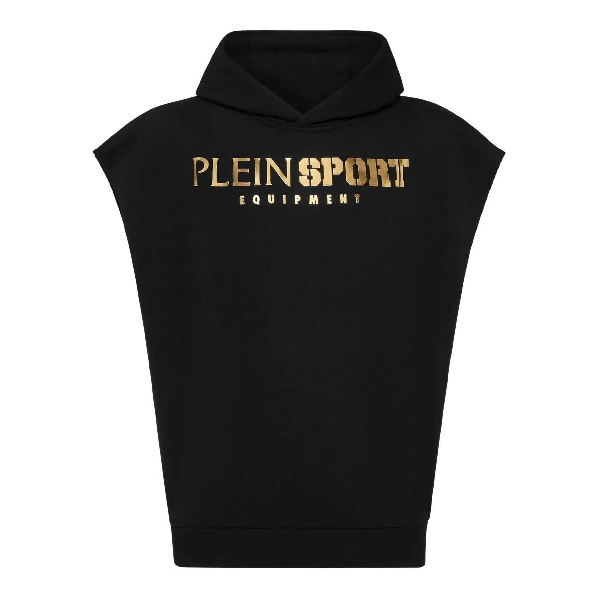 Ärmelloser sportlicher Hoodie mit Logo-Print