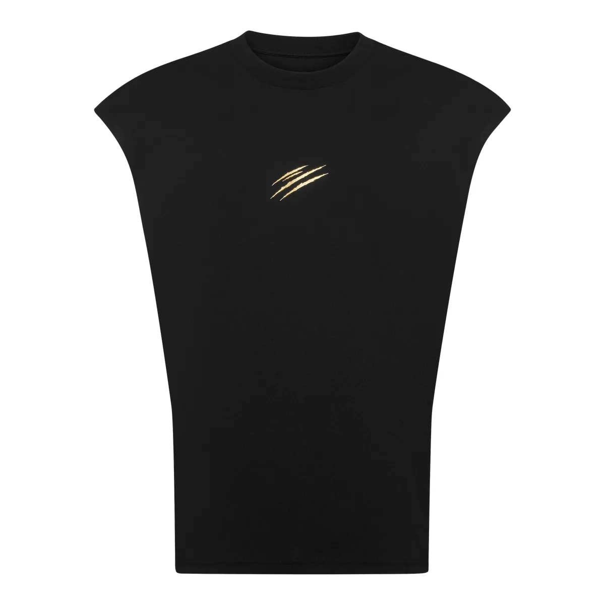 Schwarzes ärmelloses Tanktop mit Grafikprint