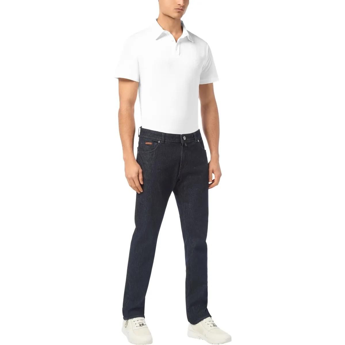 Herren Jeans mit geradem Bein und dunkler Waschung