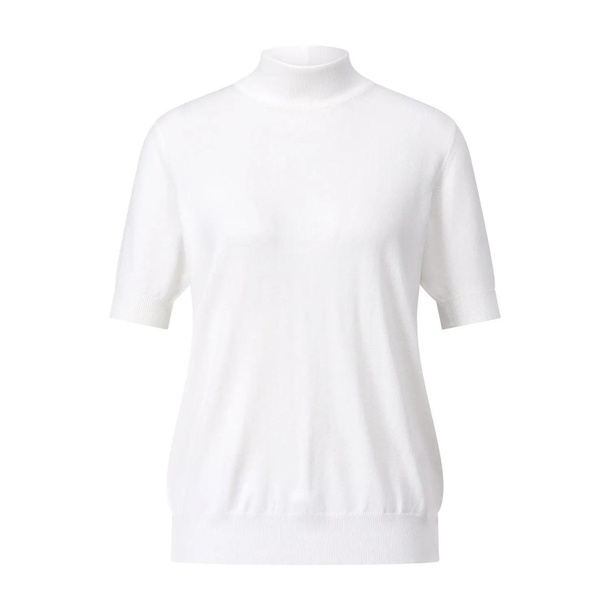 Kurzärmeliger Strickpullover mit Rollkragen