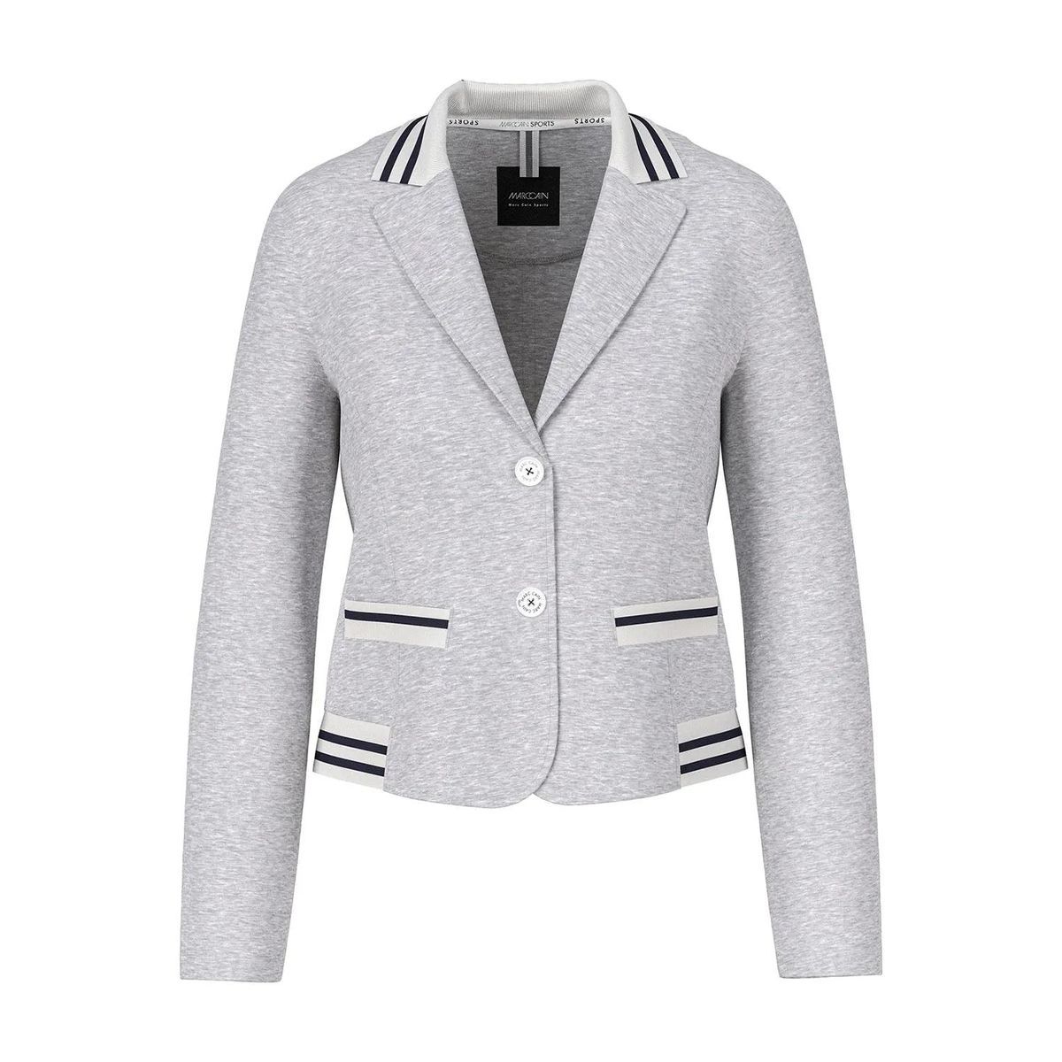 Taillierter Jersey-Blazer mit Streifenbesatz