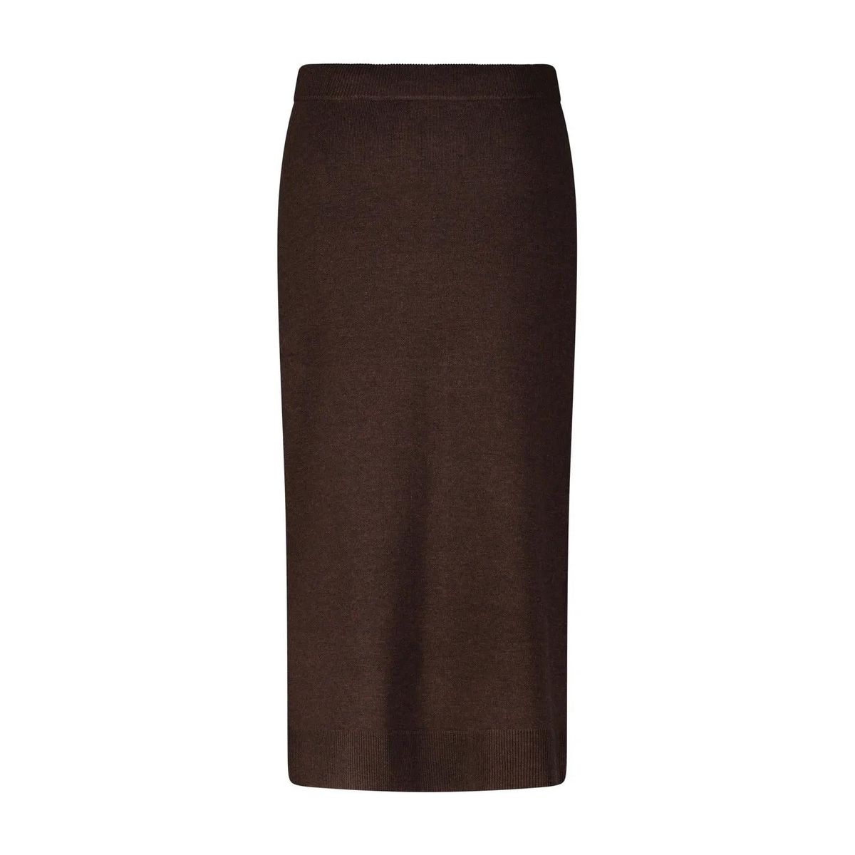 Eleganter schokoladenbrauner Strick-Midi-Rock