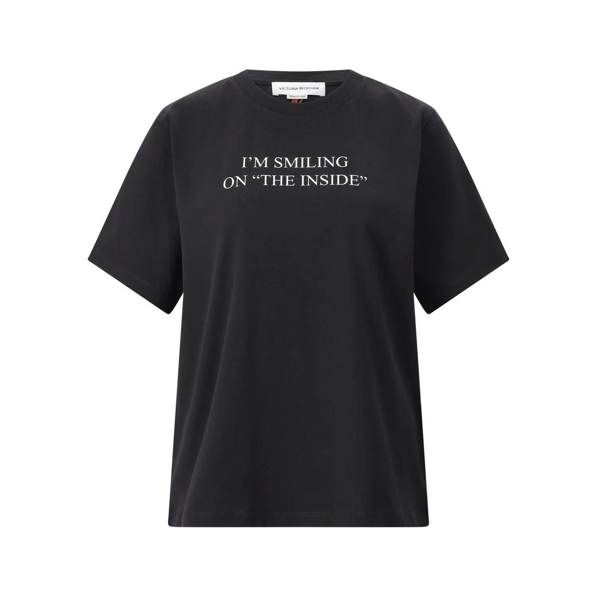 Schwarzes Baumwoll-T-Shirt mit Slogan, Unisex