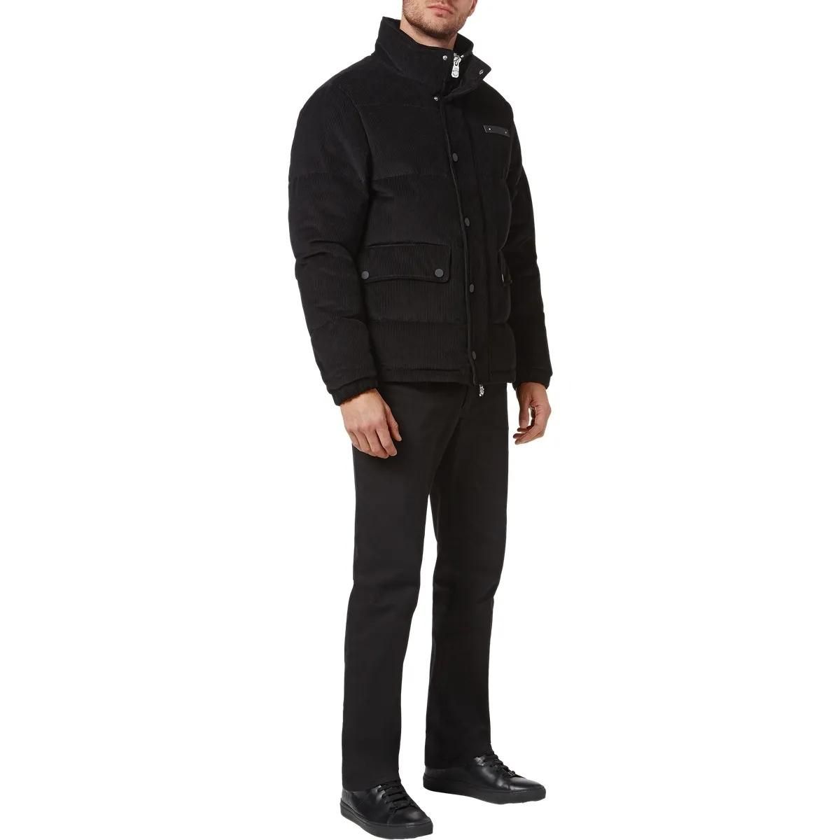 Schwarze Cord Steppjacke