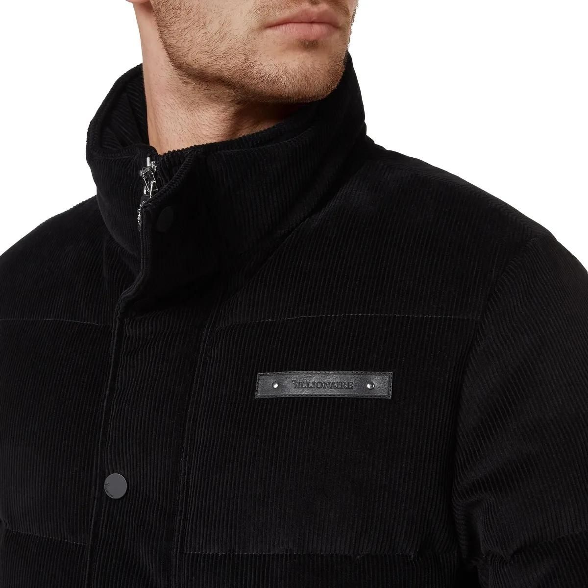 Schwarze Cord Steppjacke