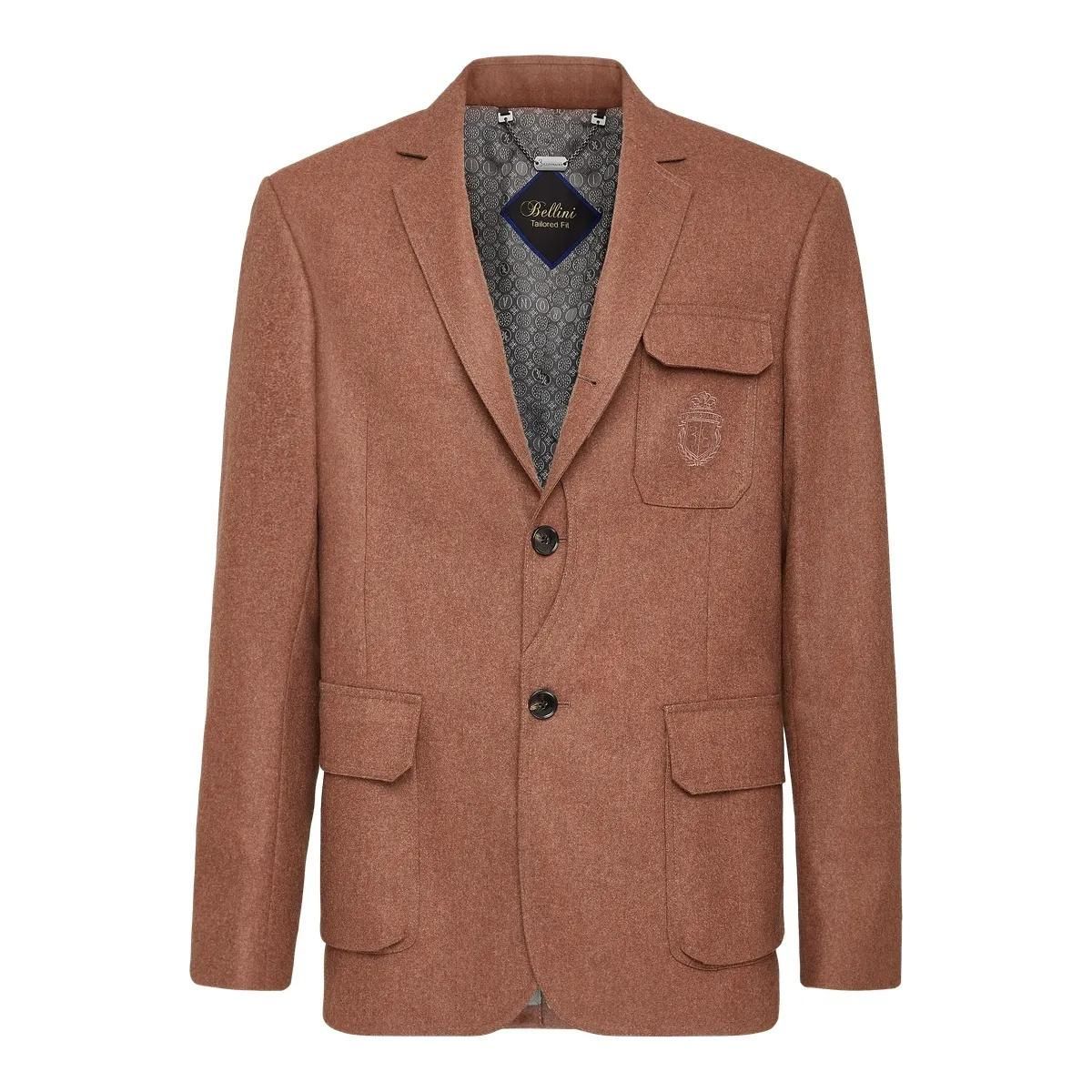 Taillierter brauner Wollmischungsblazer