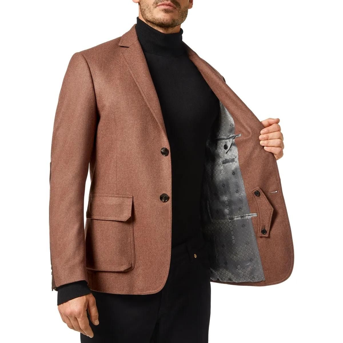 Taillierter brauner Wollmischungsblazer