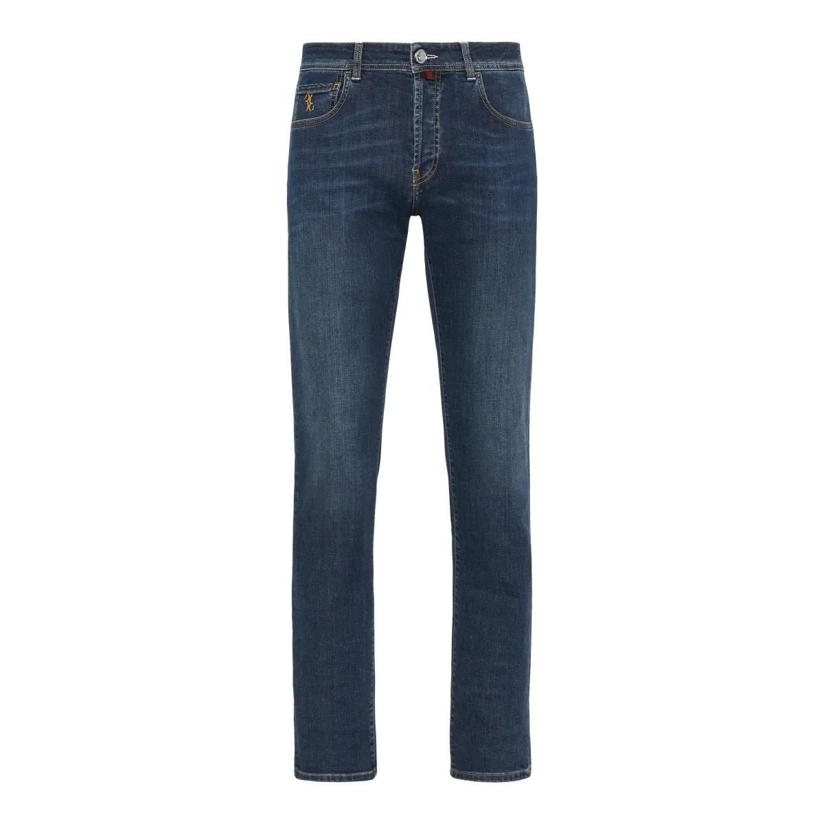 Herren Regular Fit Stone-Washed Jeans