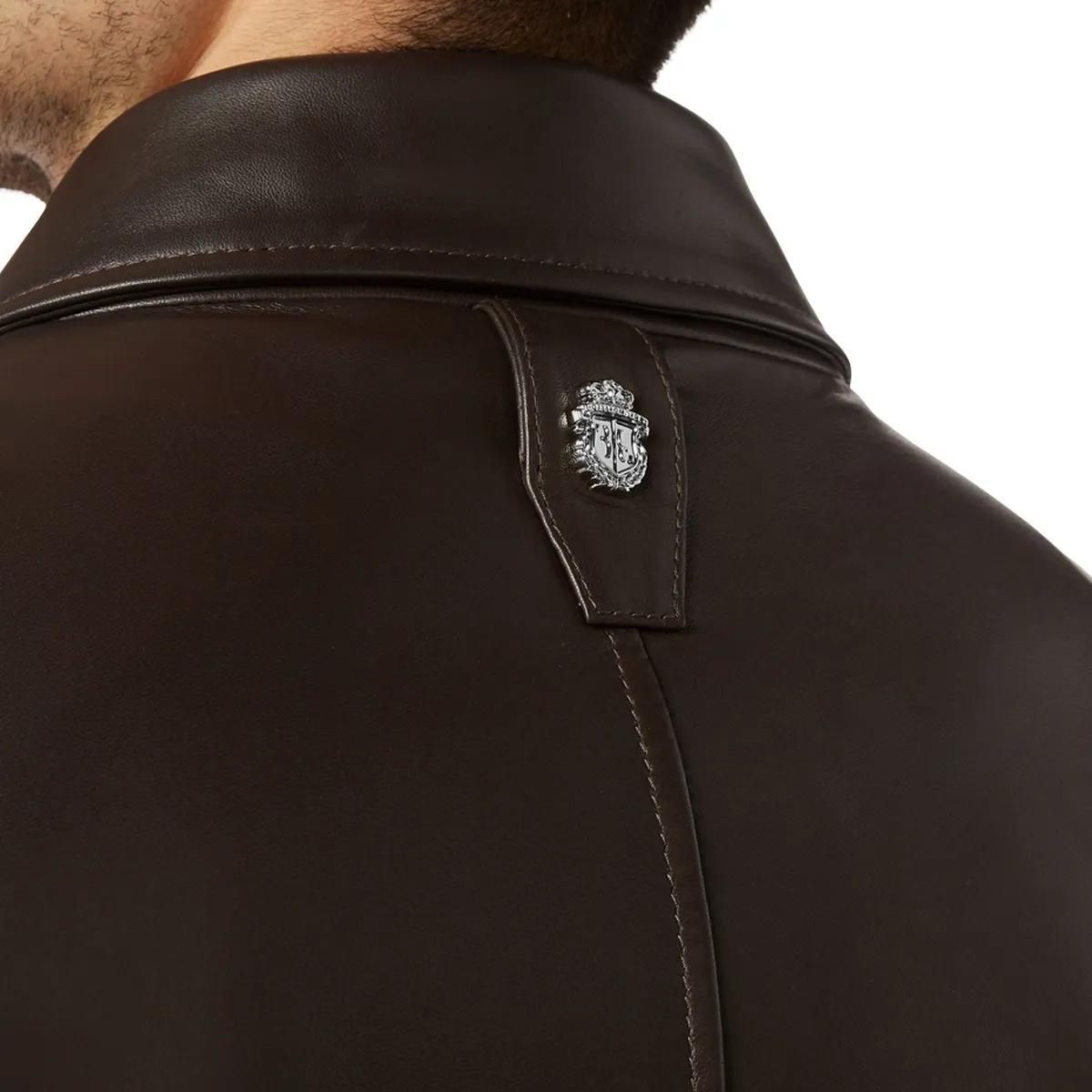 Herren Lederjacke mit Wappen-Details