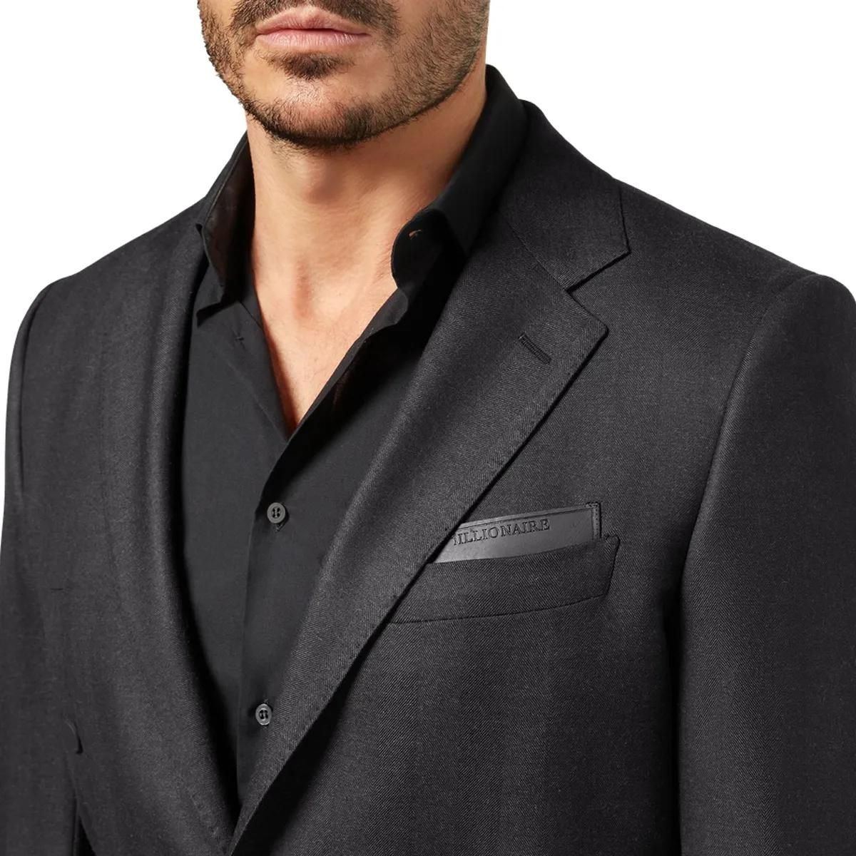 Moderner Wollmix Zwei-Knopf-Blazer