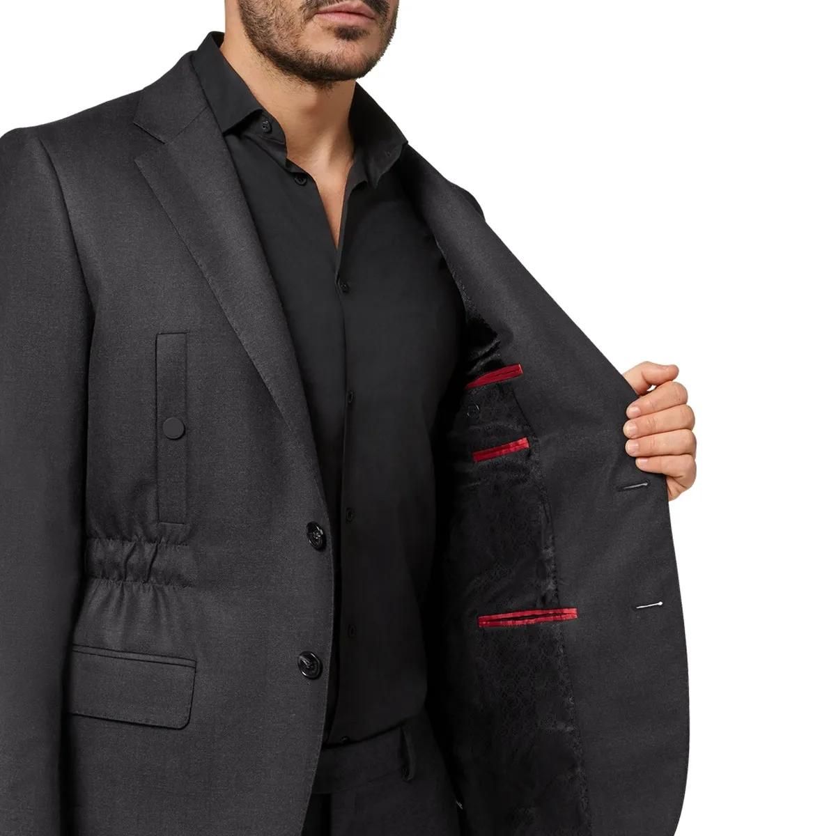 Moderner Wollmix Zwei-Knopf-Blazer