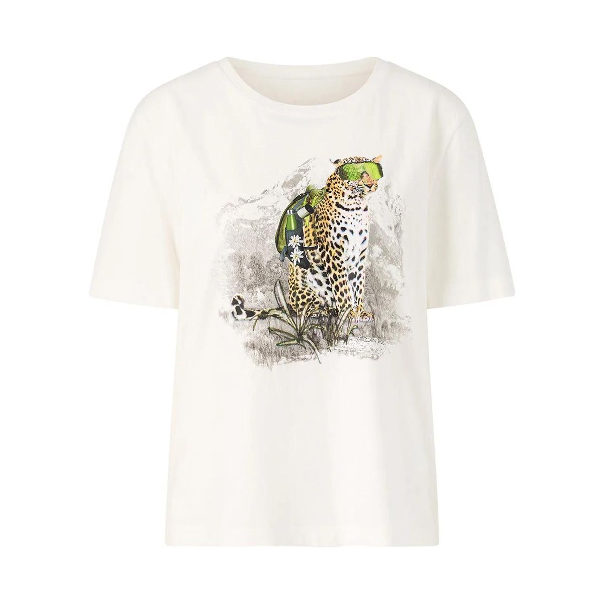 T-Shirt mit Grafikprint und Leopard