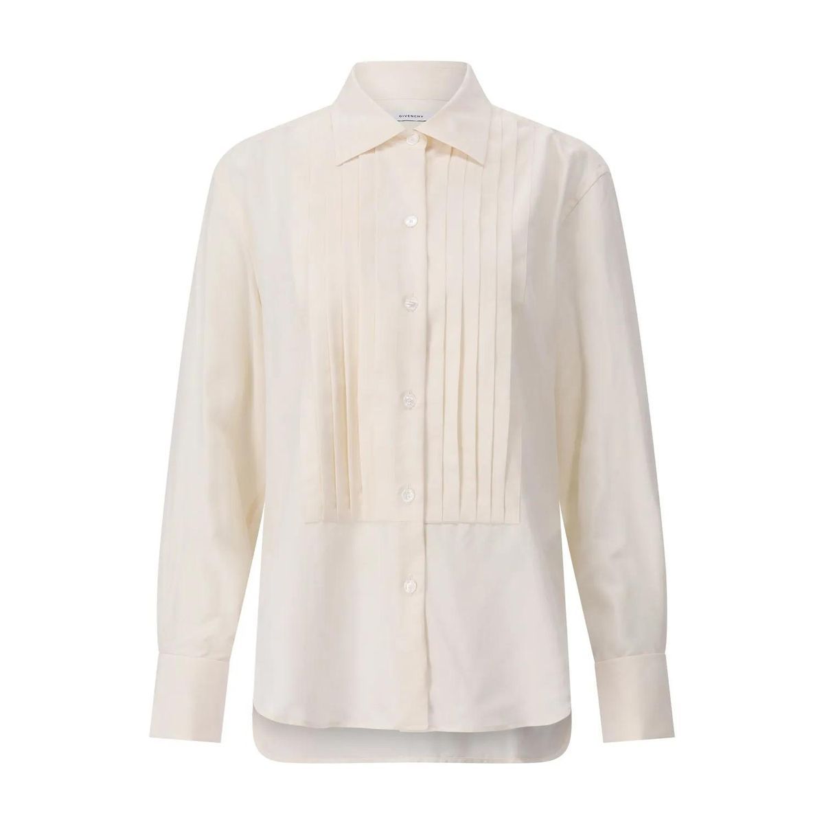 Elegante Seidenbluse mit Falten und Knopfleiste