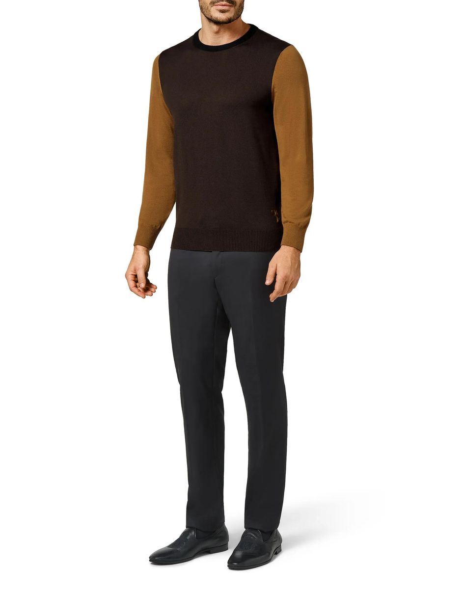 Colorblock Pullover aus Merinowolle