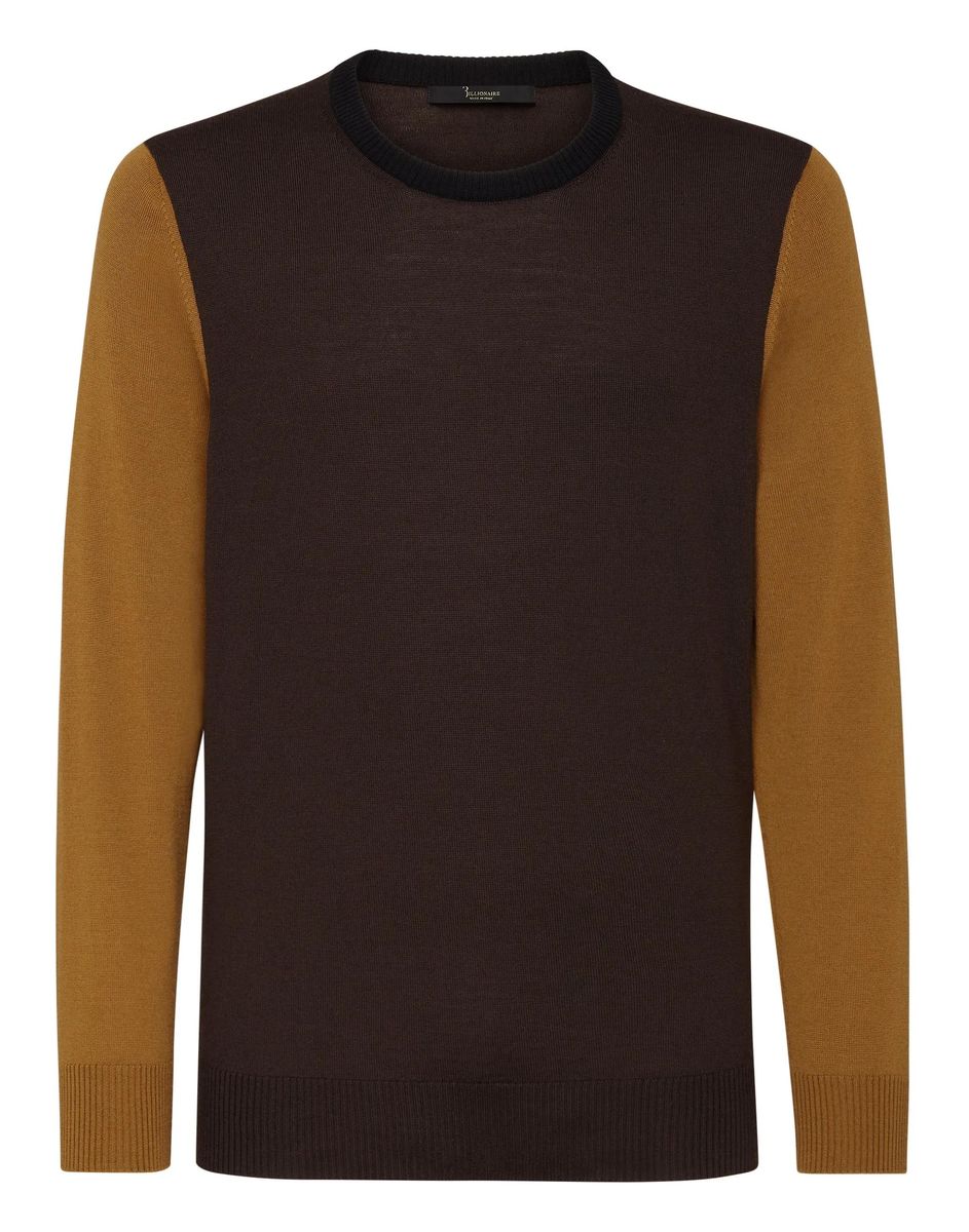 Colorblock Pullover aus Merinowolle