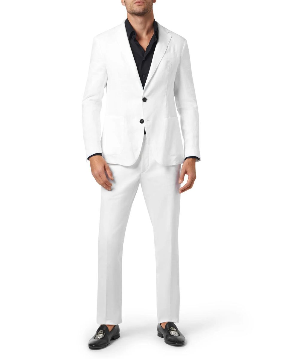 Eleganter Leinen-Blazer mit zwei Knöpfen