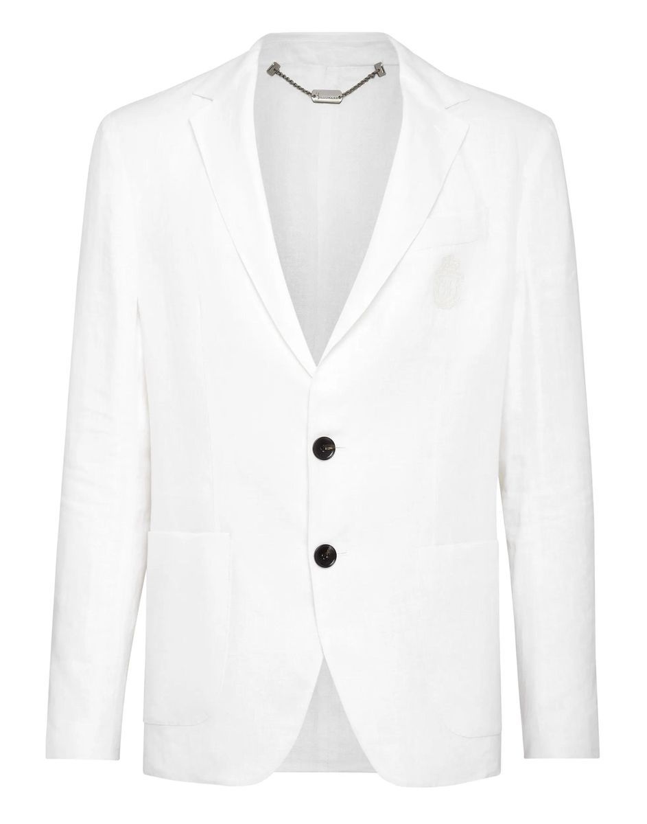 Eleganter Leinen-Blazer mit zwei Knöpfen