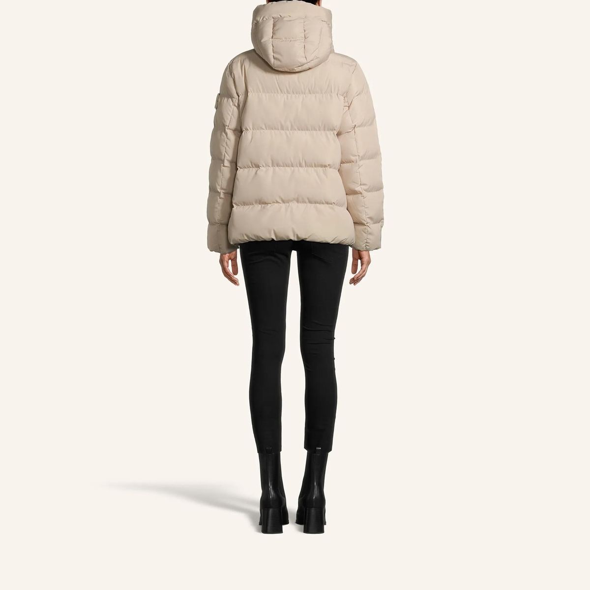 Kapuzen-Steppjacke mit hohem Kragen