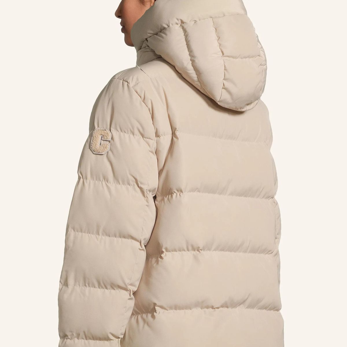 Kapuzen-Steppjacke mit hohem Kragen