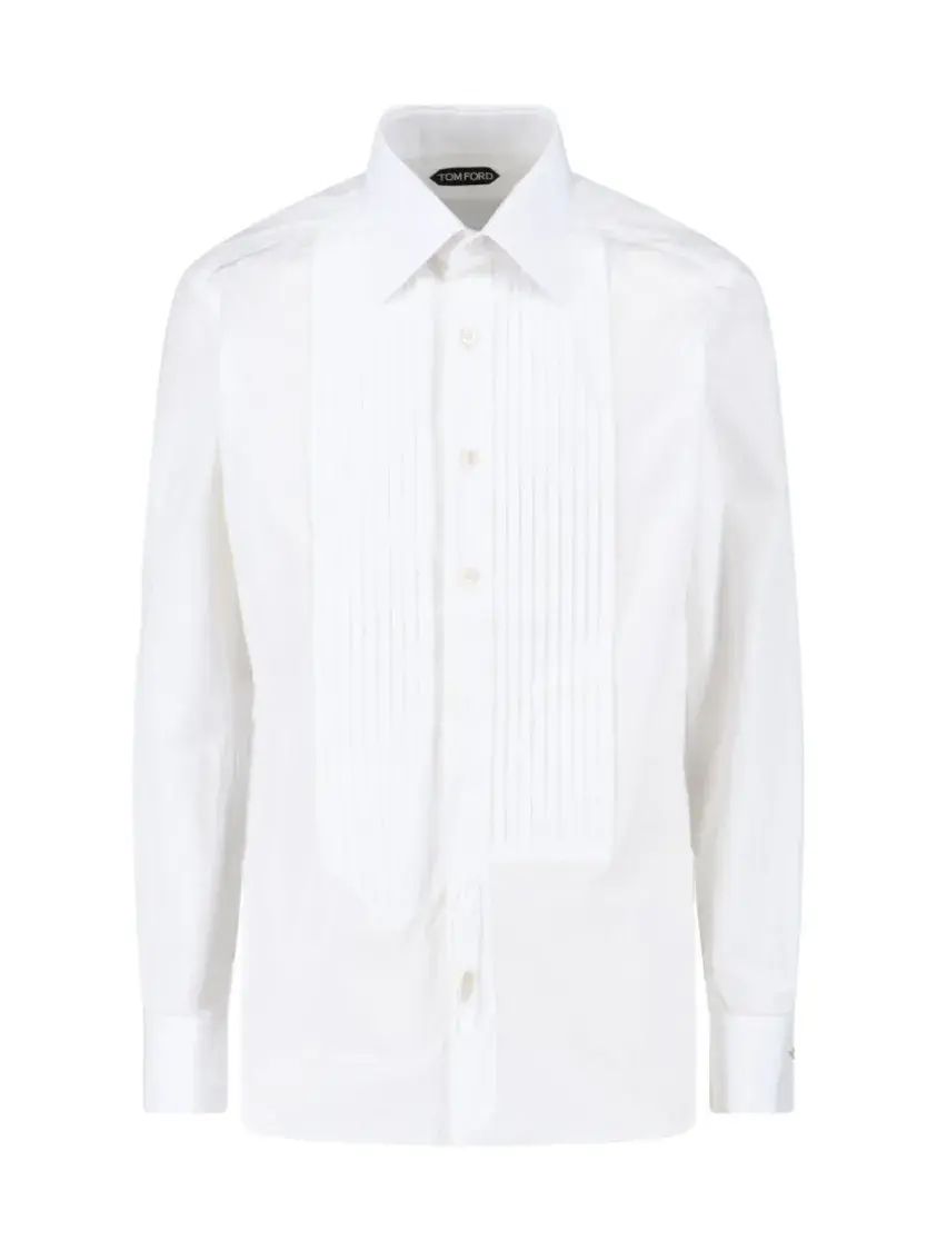 Weißes Slim-Fit Smokinghemd