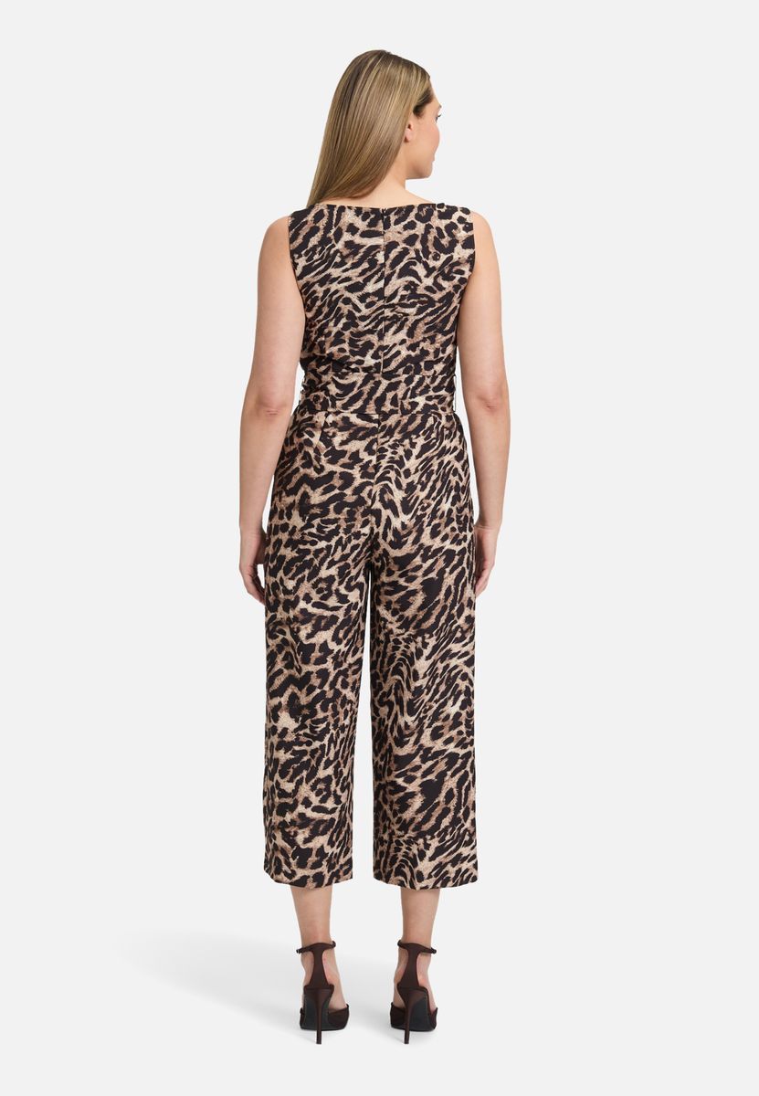 Eleganter Zweifarben-Jumpsuit mit Cropped-Bein