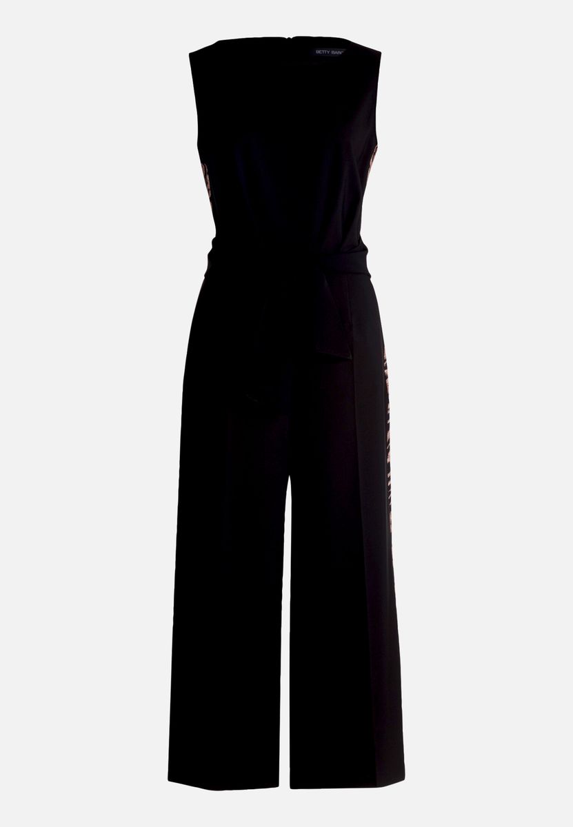 Eleganter Zweifarben-Jumpsuit mit Cropped-Bein