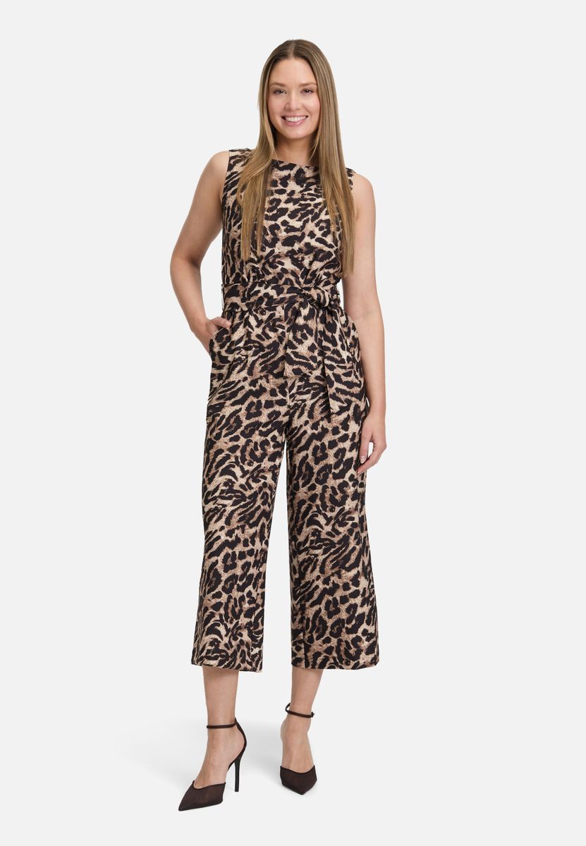 Zweifarbiger Jumpsuit mit weitem Bein