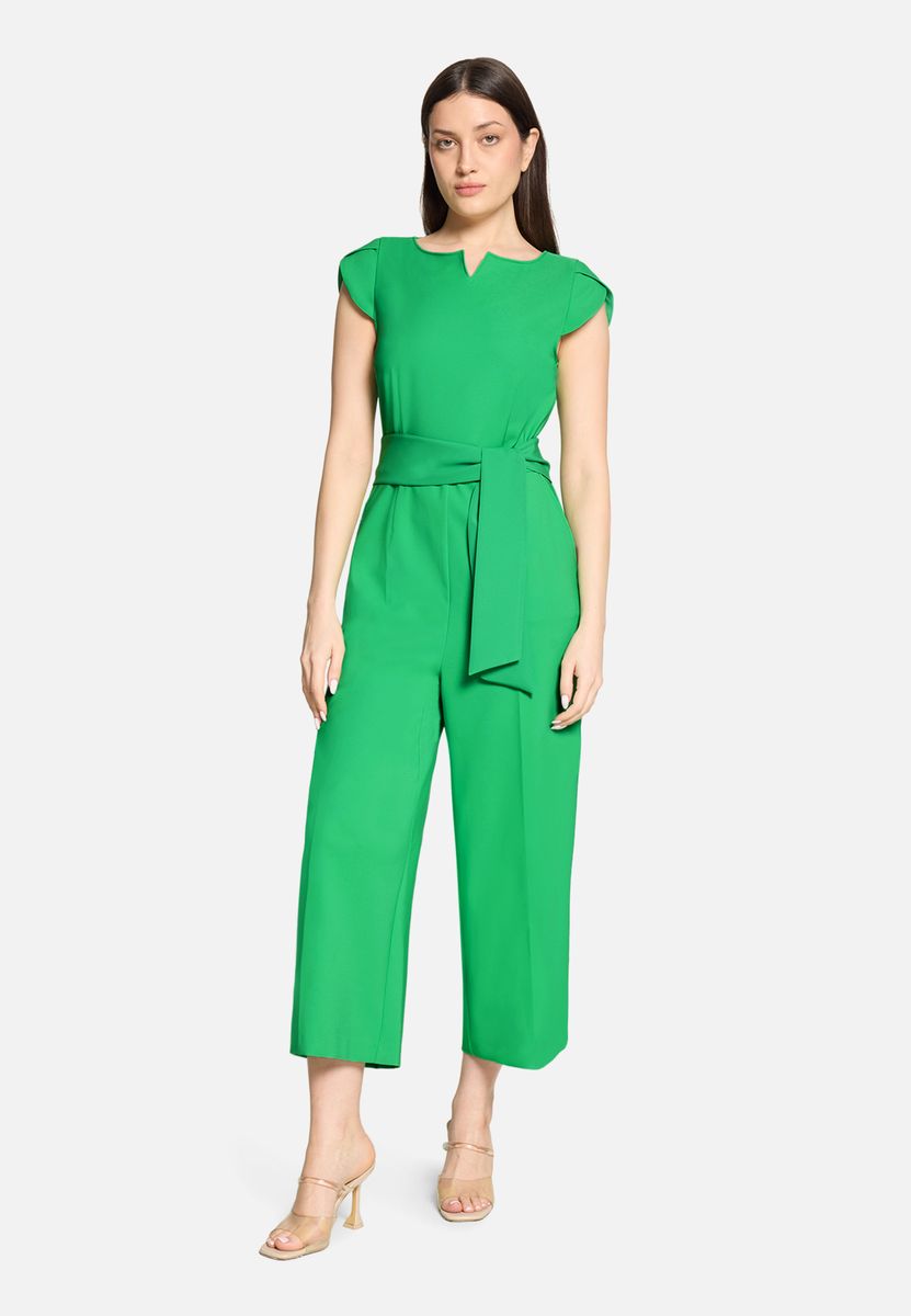 Eleganter Zweifarben-Jumpsuit mit Cropped-Bein
