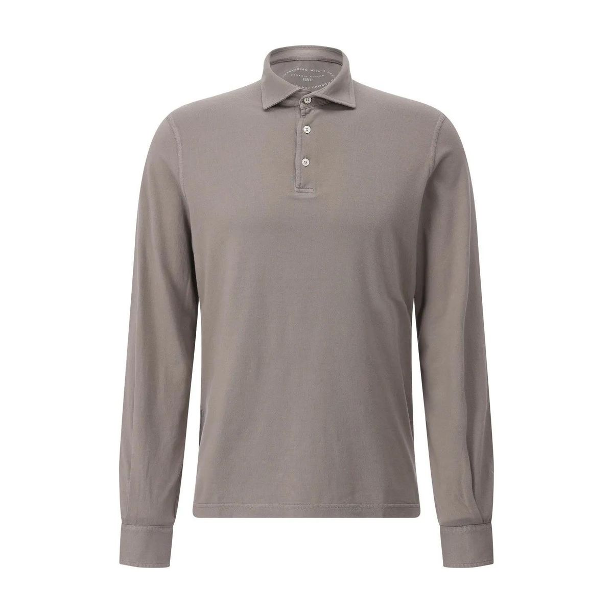 Langärmliges Baumwoll-Poloshirt