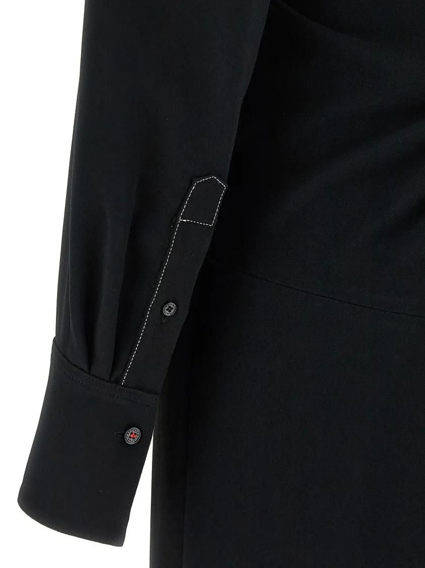 Elegantes Langarm-Midi-Hemdkleid