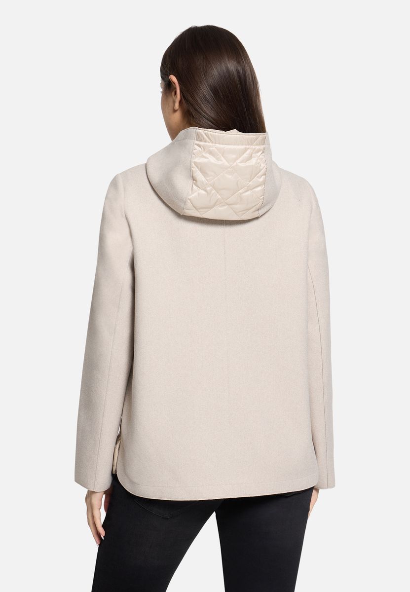 Wollmischungsjacke mit Steppeinsatz