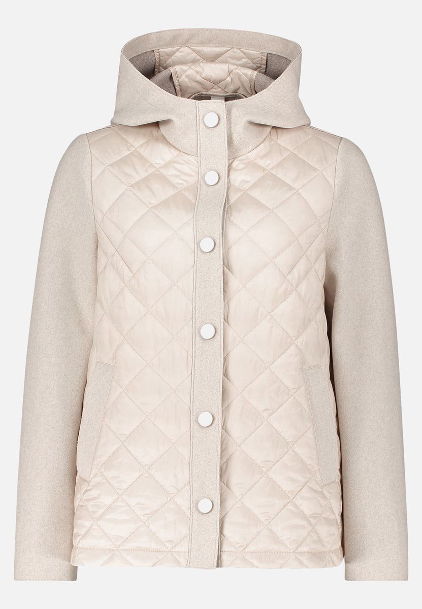 Wollmischungsjacke mit Steppeinsatz