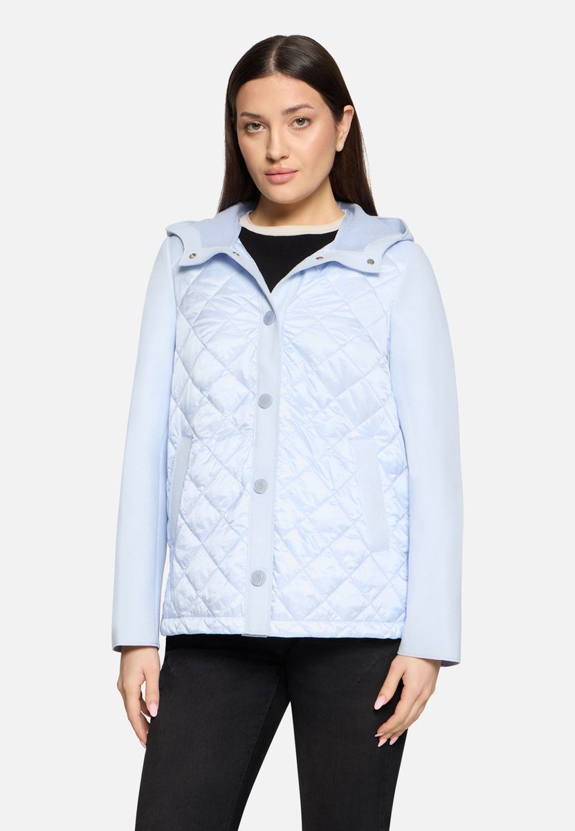 Wollmischungsjacke mit Steppeinsatz