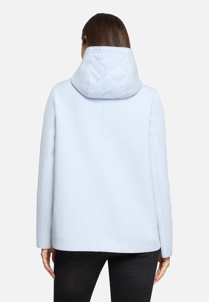 Wollmischungsjacke mit Steppeinsatz