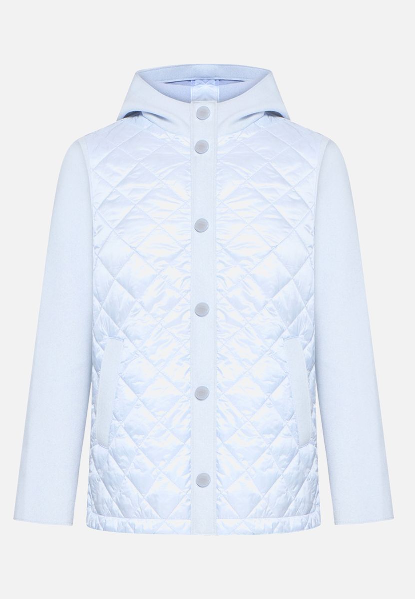 Wollmischungsjacke mit Steppeinsatz