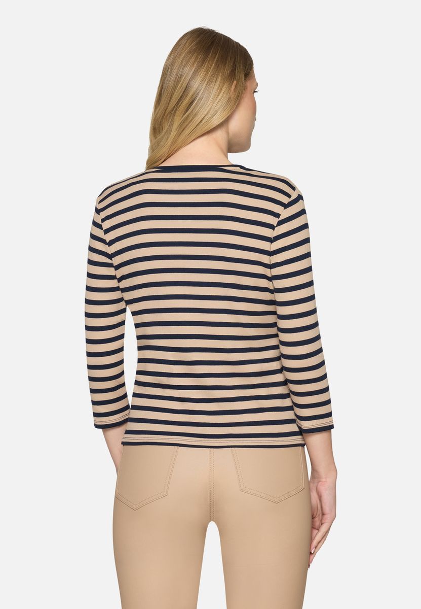 Gestreifte Strickjacke mit Reißverschluss