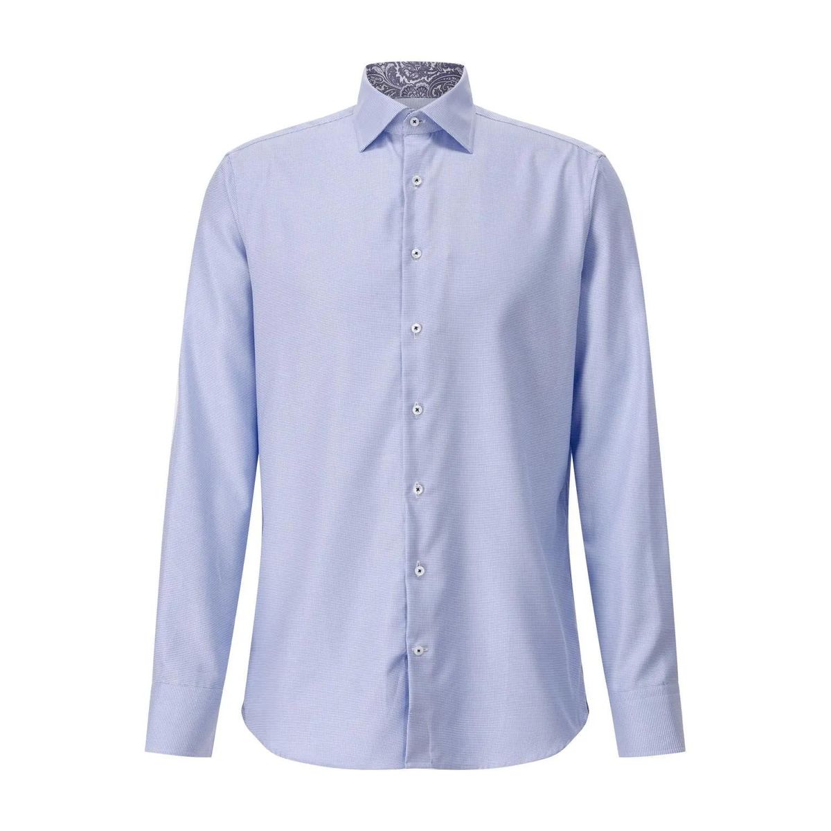 Hellblaues Regular-Fit Baumwollhemd