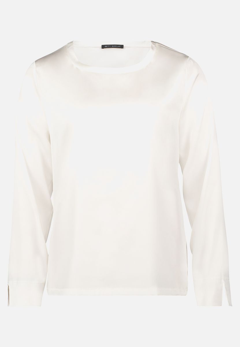Elegante Satinbluse mit U-Boot-Ausschnitt