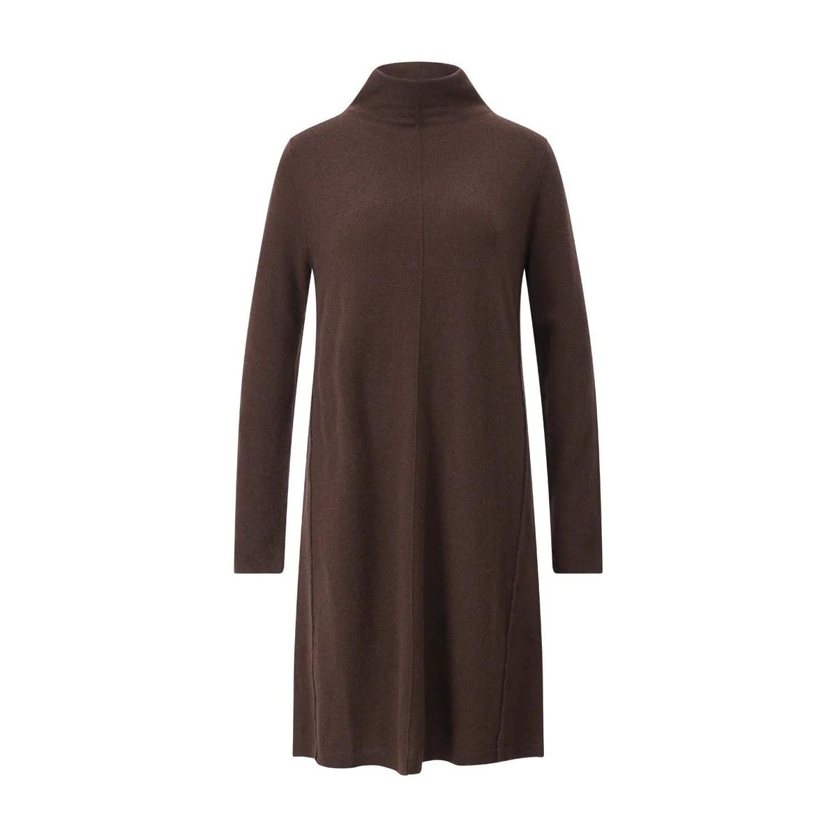 Elegantes braunes Strick-Midikleid