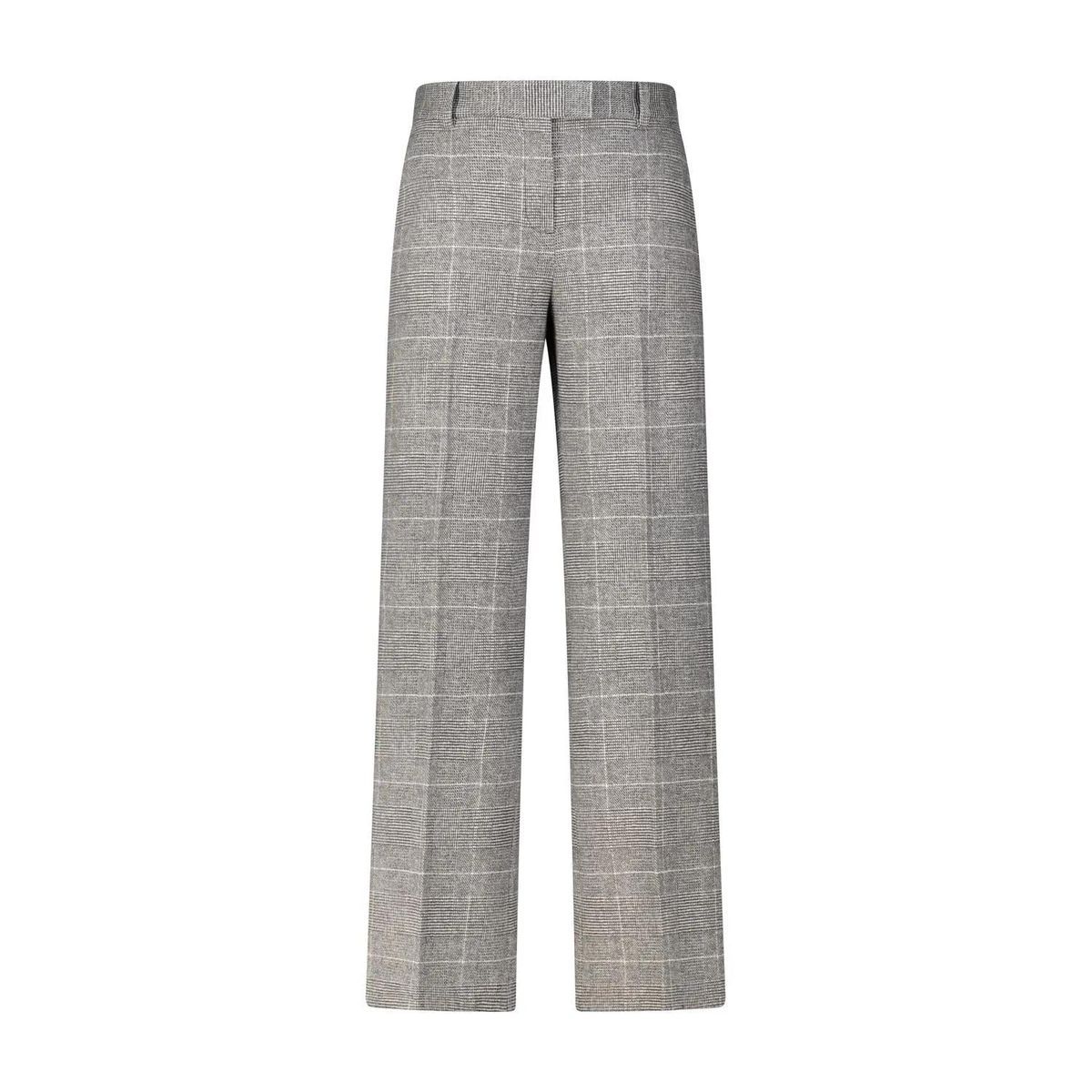 Graue Hose mit weitem Bein und Karomuster