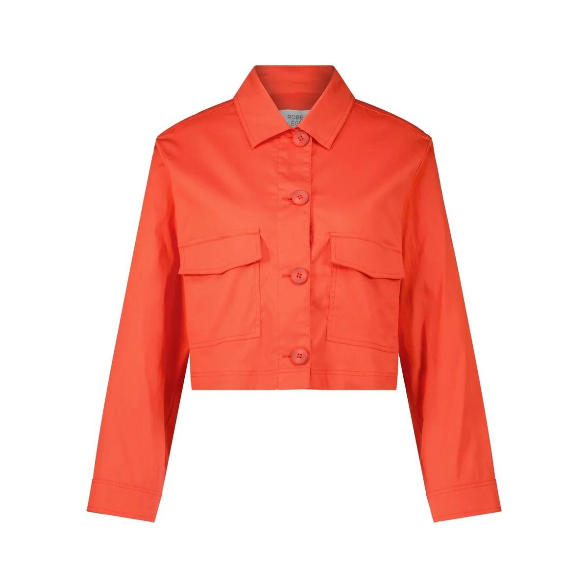 Kurze kastenförmige Jacke mit Knopfleiste