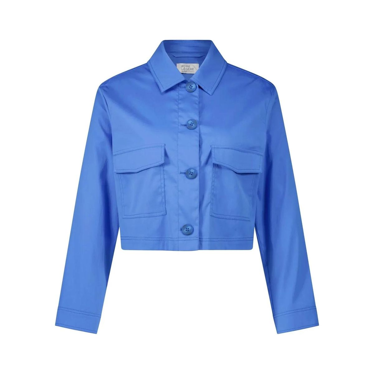 Verkürzte kastenförmige Jacke mit aufgesetzten Taschen