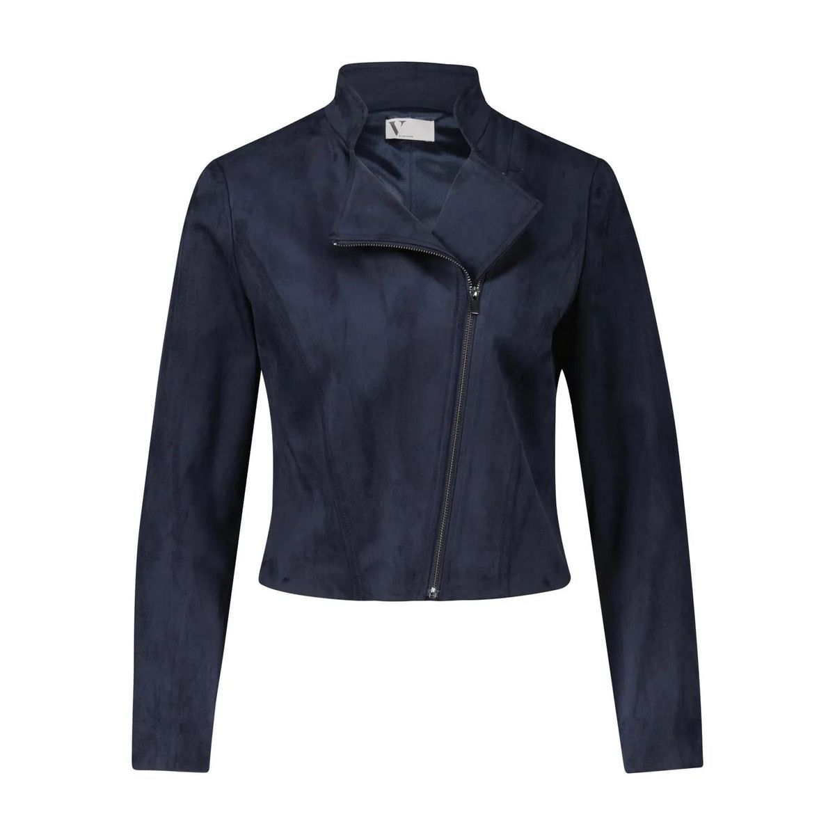 Kurze Bikerjacke in Velourslederoptik