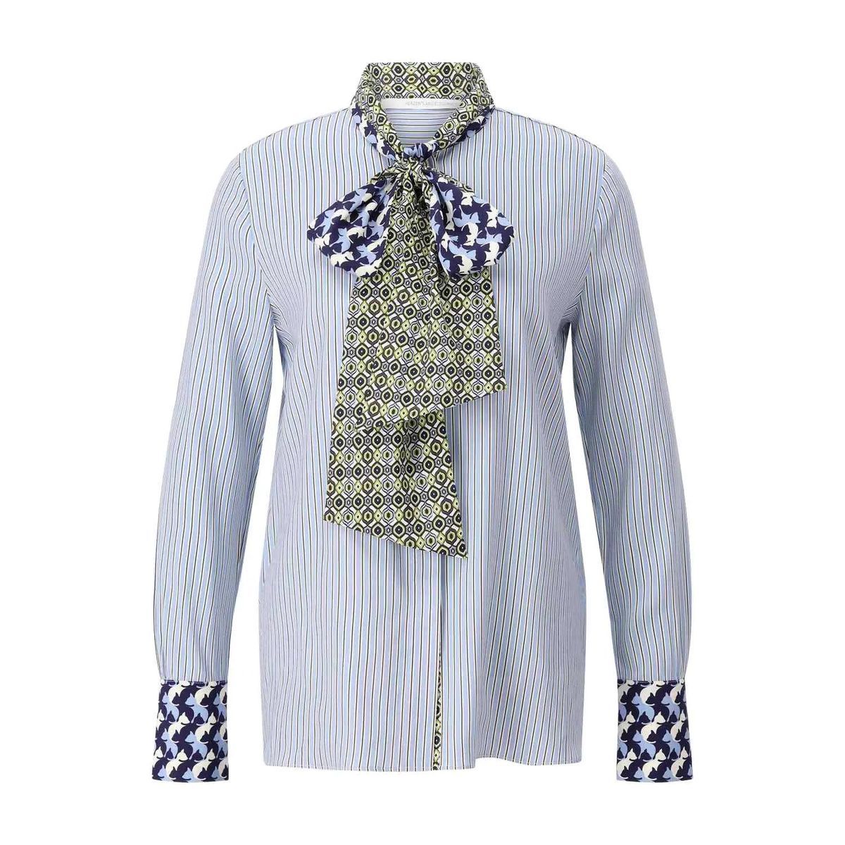 Gestreifte Bluse mit Schleifkragen